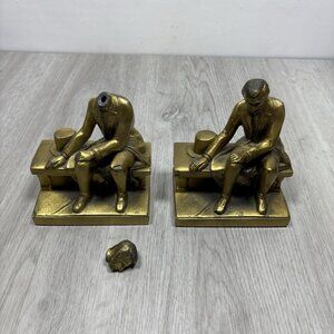 Pair (2) of - Vintage Abraham Lincoln Bronze Bookends 4.75"x3x6